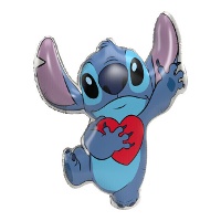 Balão em forma de Stitch Coração de 78 x 74 cm