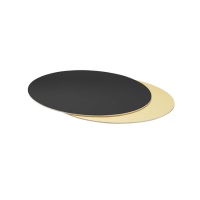 Base redonda dourada e preta para bolos de 28 x 28 x 0,3 cm - Decora