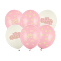 Balões de latex de Its a Girl de 30 cm - PartyDeco - 6 unidades