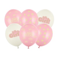 Balões de látex Its a Girl 30 cm - PartyDeco - 6 unidades