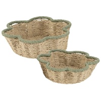 Cesta bicolor ondulada de 28 x 28 x 8 cm - 2 unidades