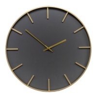 Relógio de parede preto e dourado 60 cm - DCasa