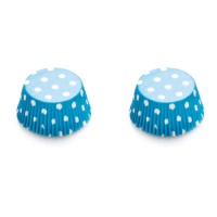 Cápsulas de cupcake azul com pintas brancas - Decora - 75 unidades