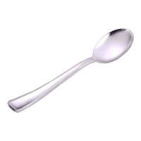 Colheres de plástico prateadas de qualidade superior 17,5 cm - 10 unid.