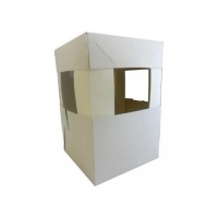 Caixa para bolos 20 x 20 x 15 cm com extensor de 30 cm.