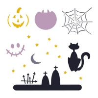 Modelo de estêncil Halloween 2 13 x 13 cm - Artis decor