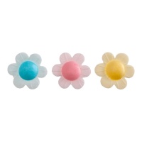 Bolachas florais em três cores de 3 cm - Dekora - 150 unidades