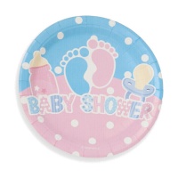 Pratos de Bolo para Chá de Bebé 19 cm - 8 unidades