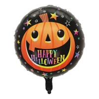 Balão Abóbora Sorridente Happy Halloween 45 cm - Festa amorosa