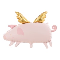 Balão de porco com asas de 72 x 46 cm - PartyDeco