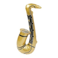 Saxofone insuflável dourado de 55 cm.