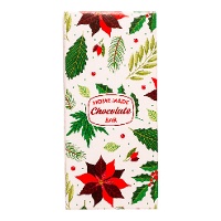 Caixa para tablete de chocolate com estampa de flor de Natal de 16 x 7,5 x 2,5 cm - 5 unidades