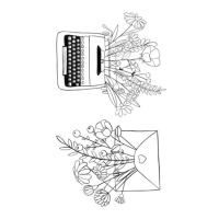 Carimbos acrílicos de correspondência florais - Artemio