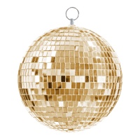 Bola de discoteca com efeito espelho cor champanhe dourado de 20 cm