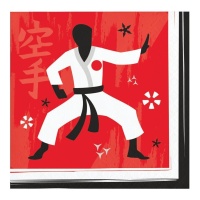 Guardanapos de Karate 12,5 x 12,5 cm - 16 unidades