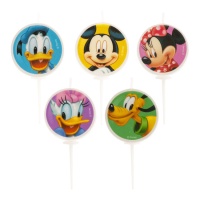 Velas de aniversário Mickey 3 cm - 5 unidades