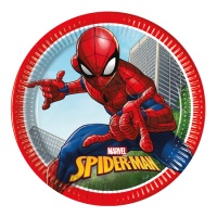 Pratos Spiderman na cidade de 23 cm - 8 unidades