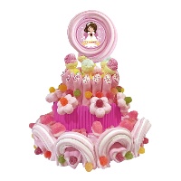 Torta de doces de comunhão com rolo de menina de 772 gr