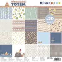 Kit de papéis para scrapbooking Totem - Artemio - 40 folhas