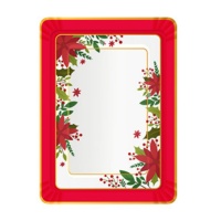 Bandeja rectangular de flores de Natal de 25 x 34 cm - Maxi Products - 1 unidad