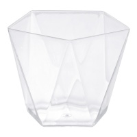 Copos de plástico transparente de 120 ml em forma de pentágono - Dekora - 100 unidades