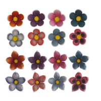 Figuras de açúcar com flores sortidas de 4 cm - Dekora - 32 peças