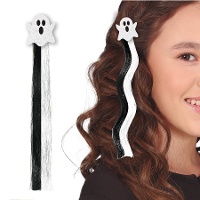 Fita de cabelo de fantasma preto e branco