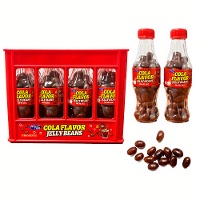 Mini-garrafas recheadas com gomas sabor cola, 60 g - embalagem com 12 unidades