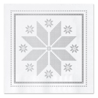 Guardanapos bordados a ouro 12,5 x 12,5 cm branco - 30 unid.