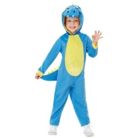 Fato de Dinossauro Azul Bebé