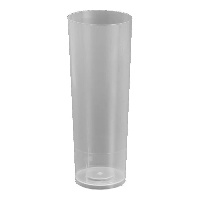 Copos de 300 ml de plástico transparente em tubo - 10 unidades