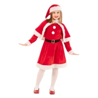Fato de Pai Natal curto com capa para menina