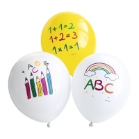 Balões de Látex Regresso às Aulas 27,5 cm - 6 unid.