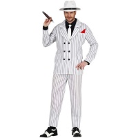 Fato de gangster branco para homem