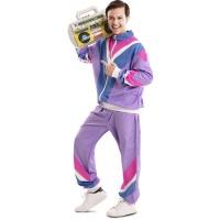 Fato de Ginasta dos anos 80 para homem Lilás