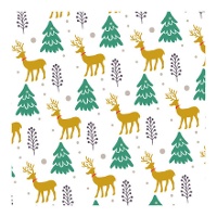 Caixa para doces ou cupcakes de renas e árvores de 17,5 x 17,5 x 8,5 cm