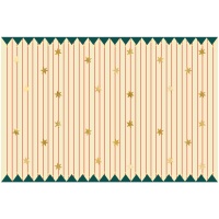 Toalha de mesa com listras finas e estrelas de 1,80 x 1,20 m