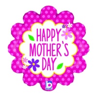 Feliz Dia da Mãe balão em forma de flor 35 x 35 cm - Grabo