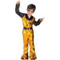 Fantasia de estilo disco dourado e preto para criança