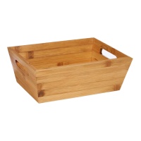 Organizador de bambu 33 x 22 x 10 cm com pegas