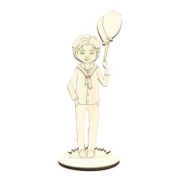Figura de madeira de uma criança da comunhão com balões 27 x 9,5 cm - Artis decor