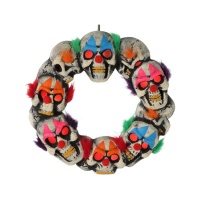 Grinalda decorativa de palhaço do Dia das Bruxas - 40 cm