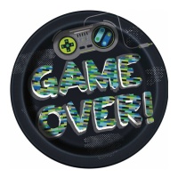 Pratos para jogos de vídeo Game Over! 23 cm - 8 peças