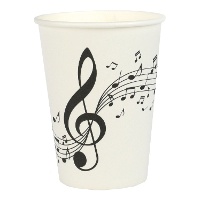 Copos com notas musicais de 270 ml - 10 unidades