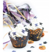 Papel de embrulho para cupcakes Halloween - scrapcooking -12 unidades