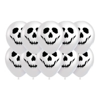 Balões de látex de Halloween com 30 cm de caveiras - Party Love - 10 peças