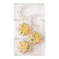 Molde para flores pequenas com base - Decora - 4 unidades