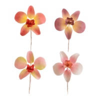 Decoração de orquídea colorida 7,6 cm - Dekora - 20 unid.