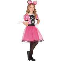 Roupa clássica de rato cor-de-rosa para rapariga