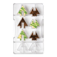 Molde de abeto de chocolate acoplado 20 x 12 cm - Decora - 10 cavidades